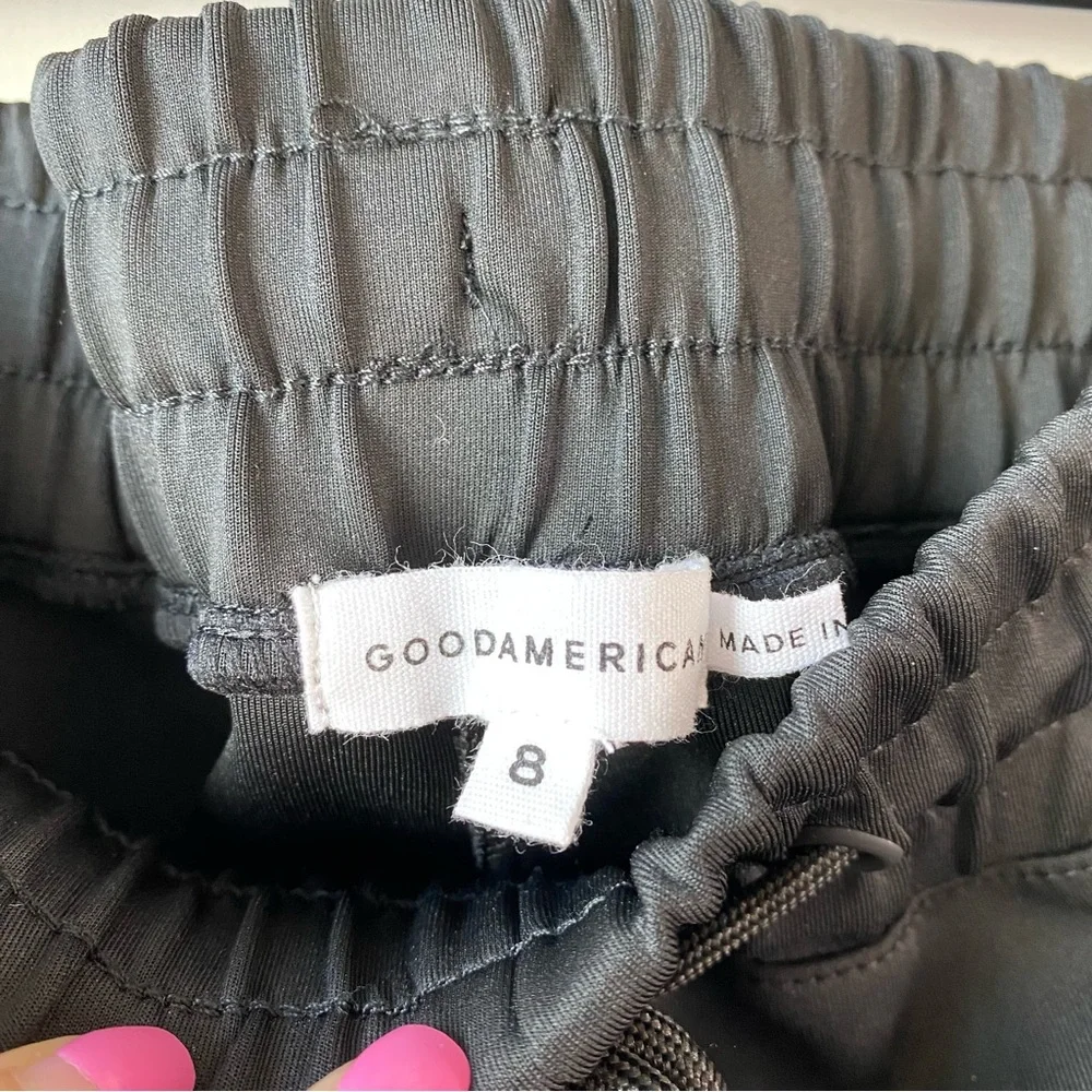 Good American Scuba Drawstring Shorts Black 8 equals‎ 5X